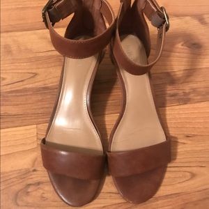 Merona Leather brown heels/sandals