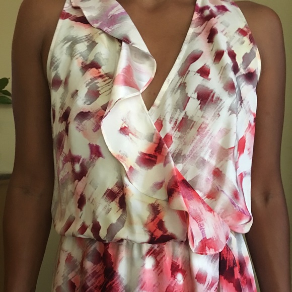 Parker multi color strokes print high low dress - Picture 4 of 4