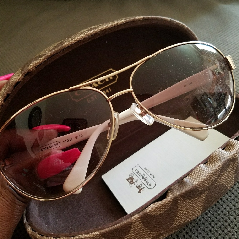 Sporty Sunglasses White/Gold Temples