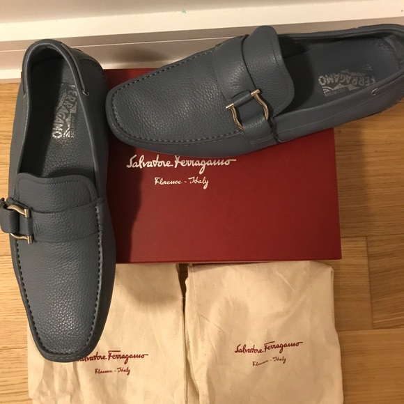 Ferragamo Blue Mirage Calf leather driver