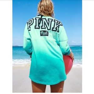 Victoria's Secret PINK Ombré Blue varsity Crew