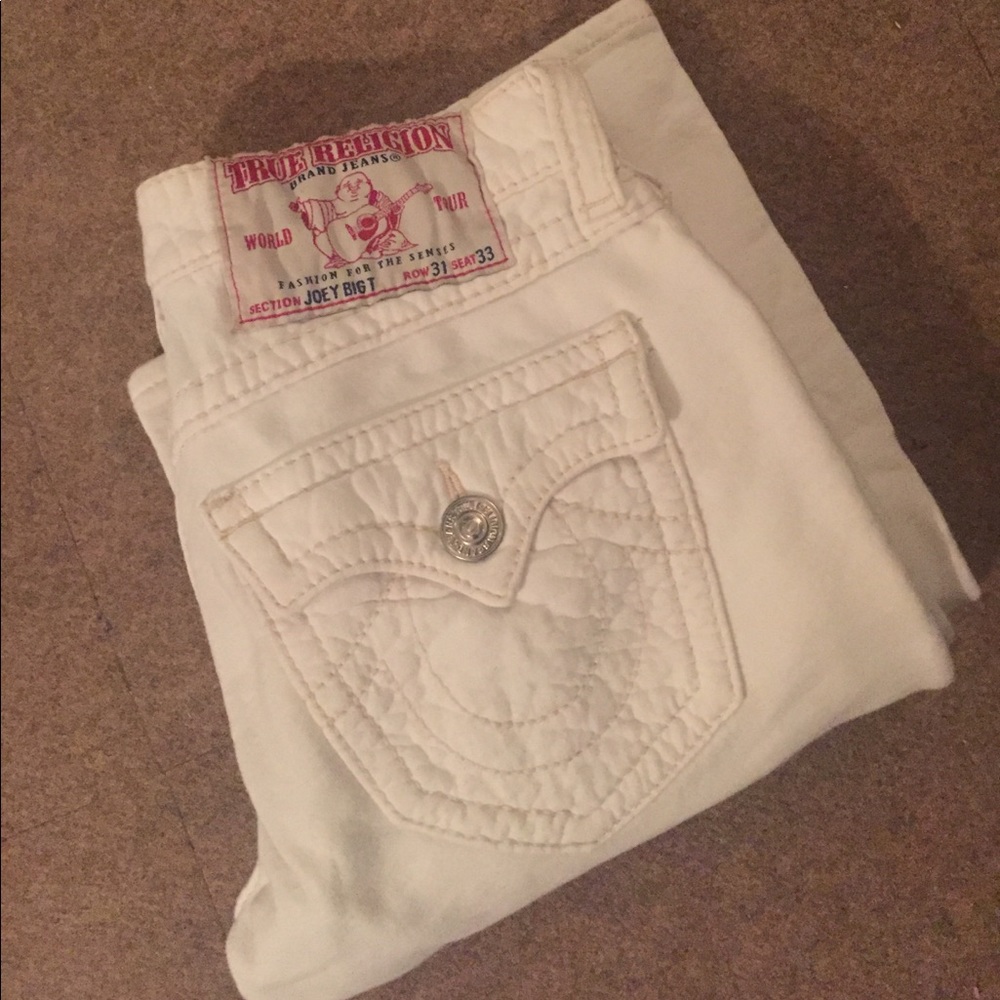 White True Religion Sweat material pants (cotton)