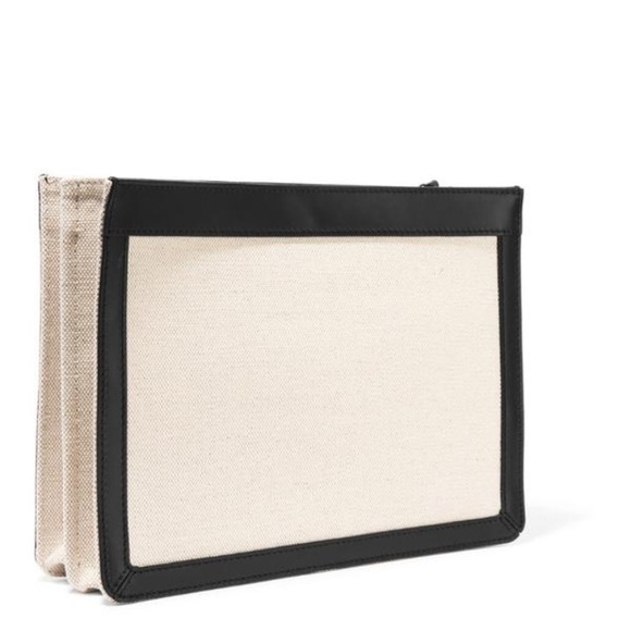 Balenciaga Navy Pochette leather trim canvas bag - Picture 3 of 8