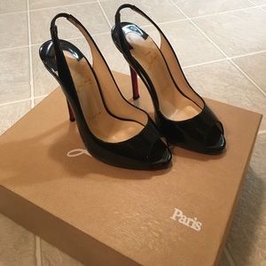 Lou boutin sling back black gently used.