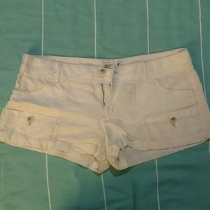 American Eagle White Linen Shorts