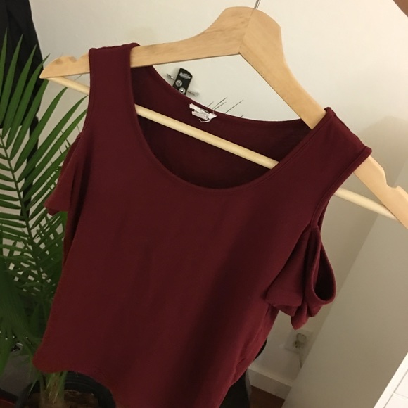 Shoulderless Maroon Garage Top - Picture 1 of 3