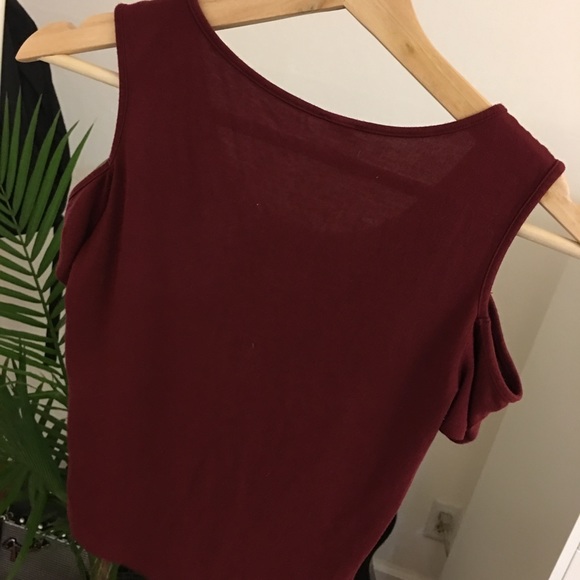 Shoulderless Maroon Garage Top - Picture 2 of 3
