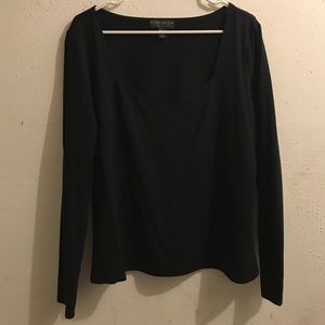 Sweetheart cut black long sleeve