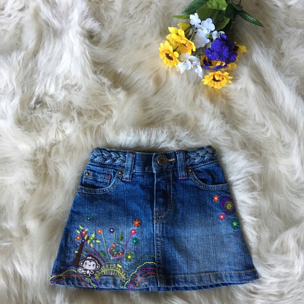 Children's Place Embroidered Denim Skirt 12 Months
