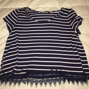Blue and white striped shirt