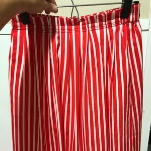 Red & White Striped Skirt