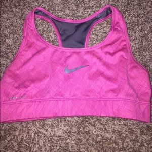 Pink Nike sports bra