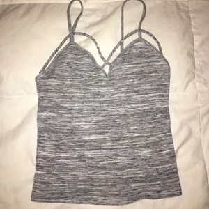 Grey striped crop/tank top