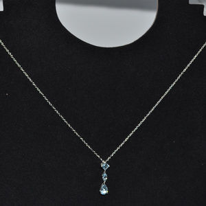 925 silver necklace w/1.18 ctw genuine topazes