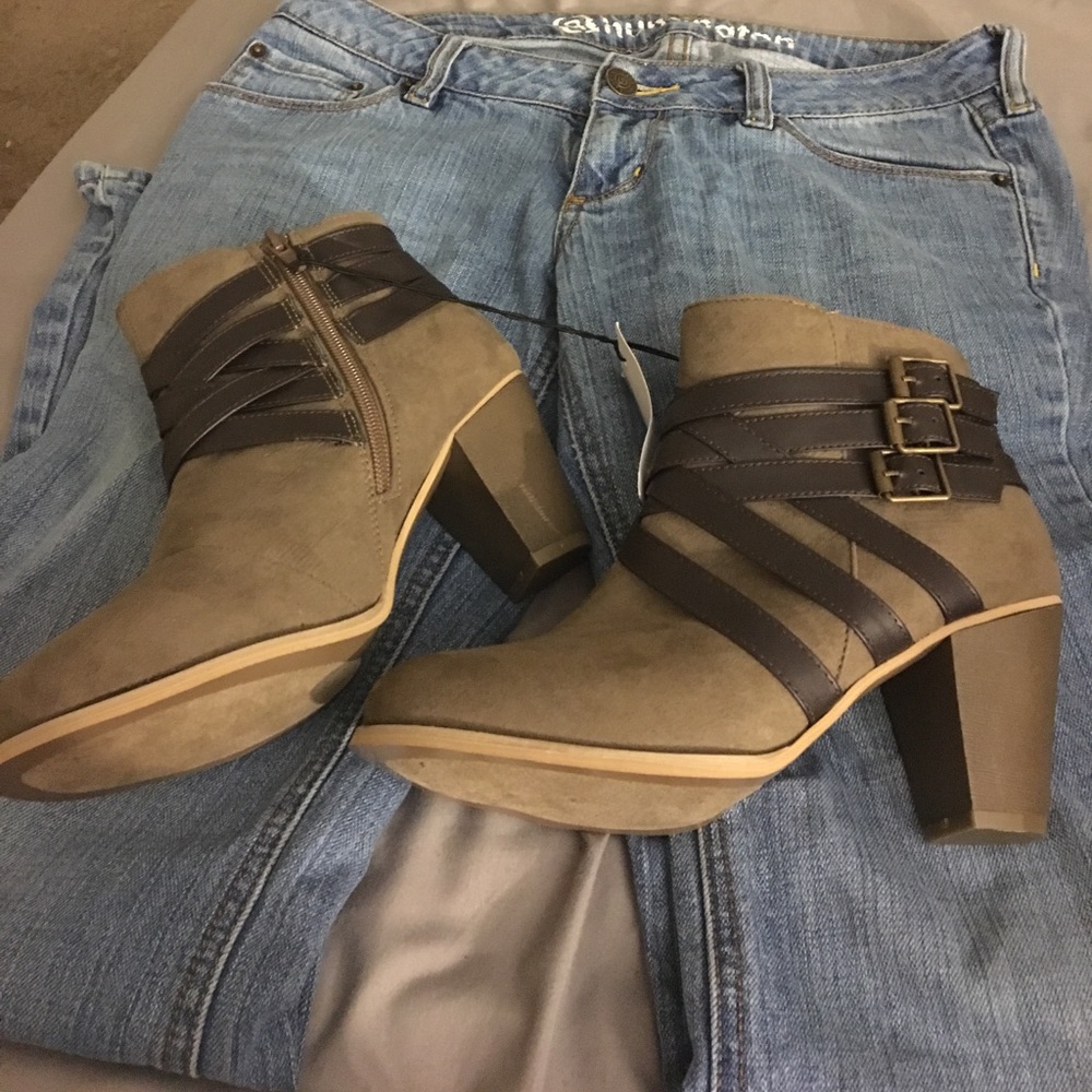 Suede Booties With Buckles