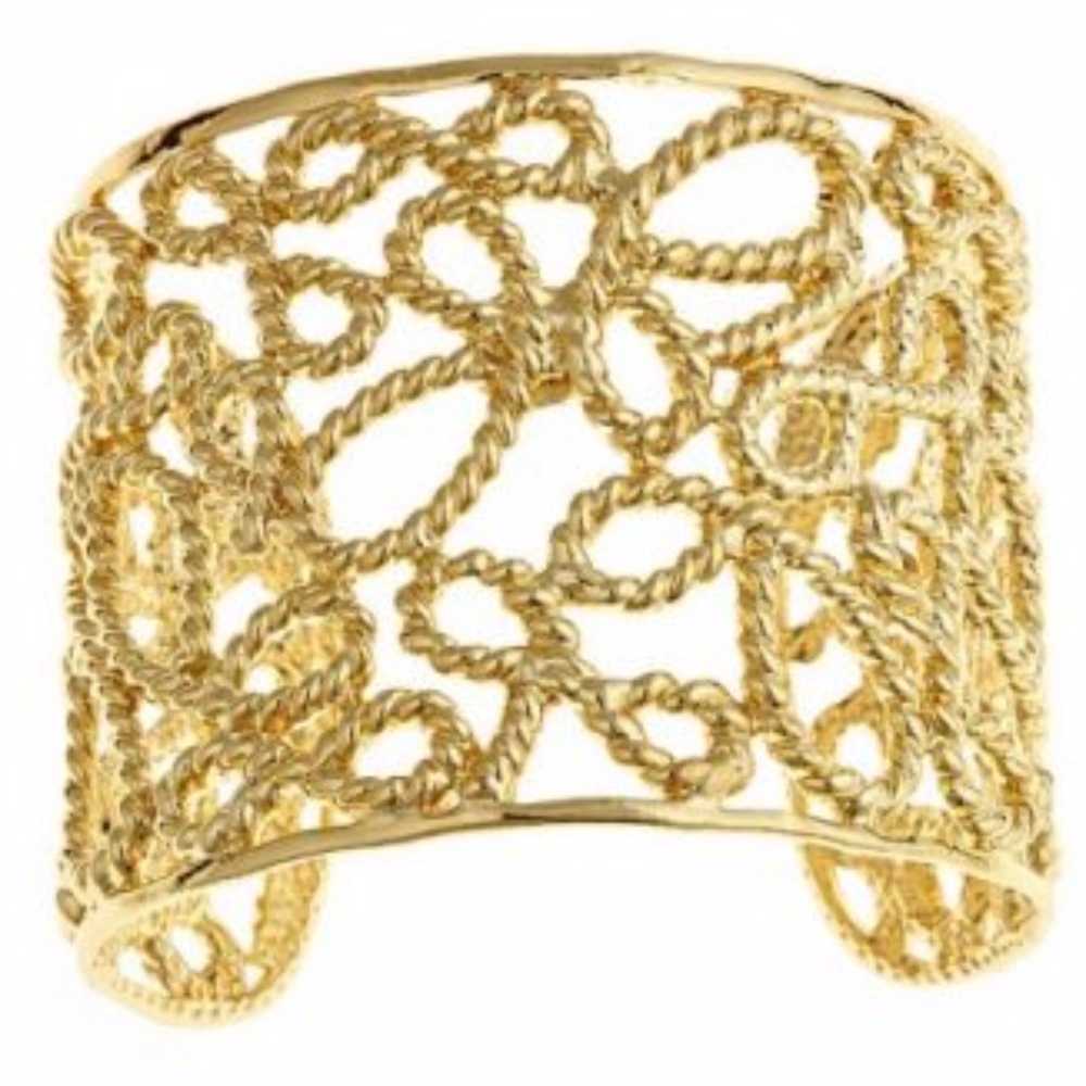 18kt Gold Plated Rope Cuff