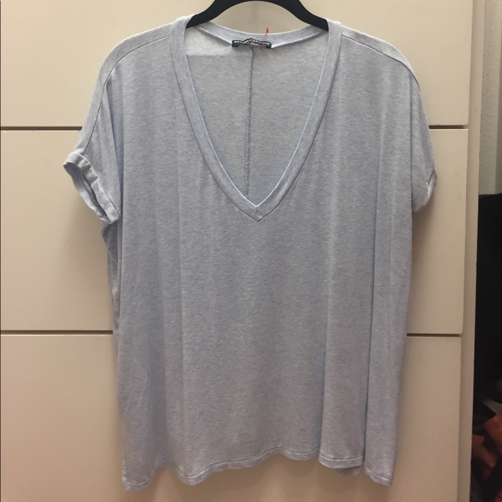 Light blue/gray v neck brandy melville tshirt