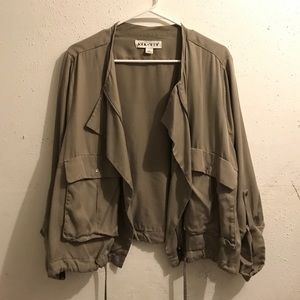 Taupe moto-utility jacket