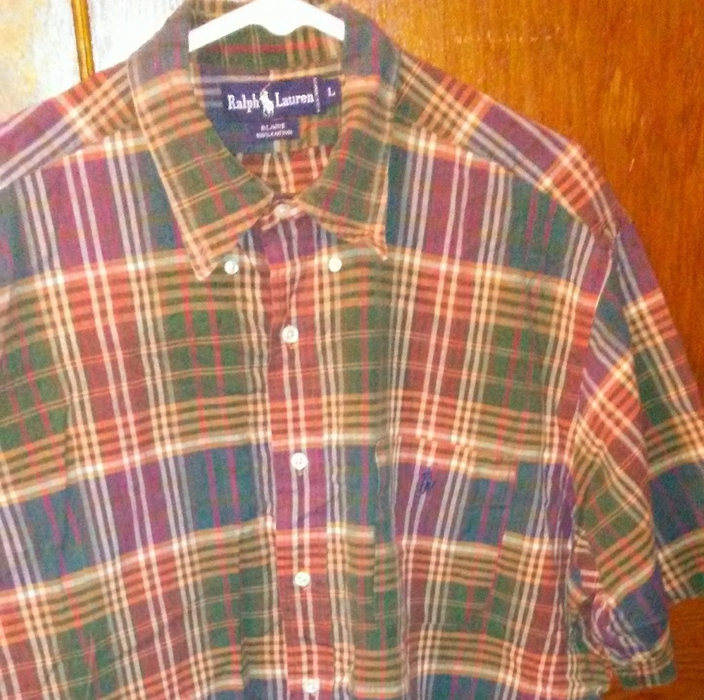 Ralph Lauren ss button up plaid shirt