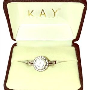 White Sapphire Ring in Halo setting