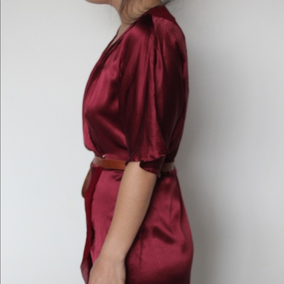 71 Stanton burgundy wrap around dress - Picture 3 of 5