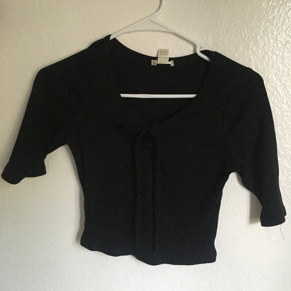 Black crop top with lace