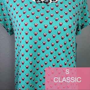 Lularoe small Disney classic T-turquoise w Minnie