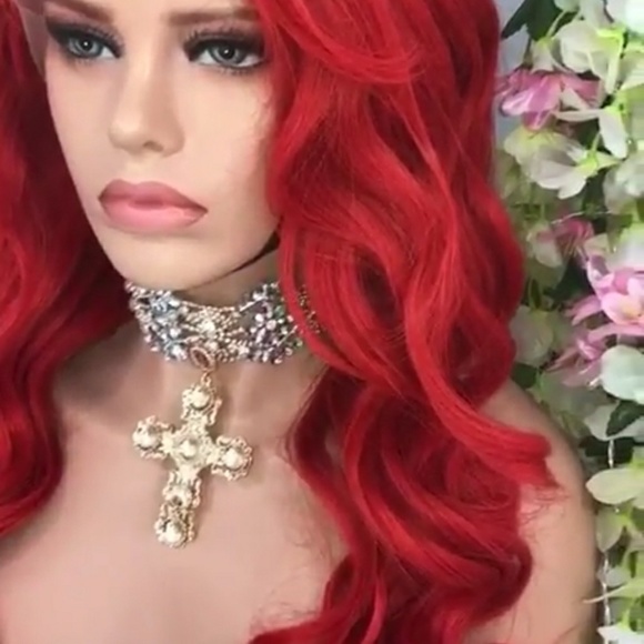 Red Beauty Virgin Human Hair Full Lace Wig main image 4