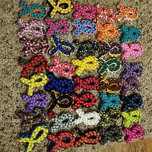 130 paracord cancer ribbon awareness keychains