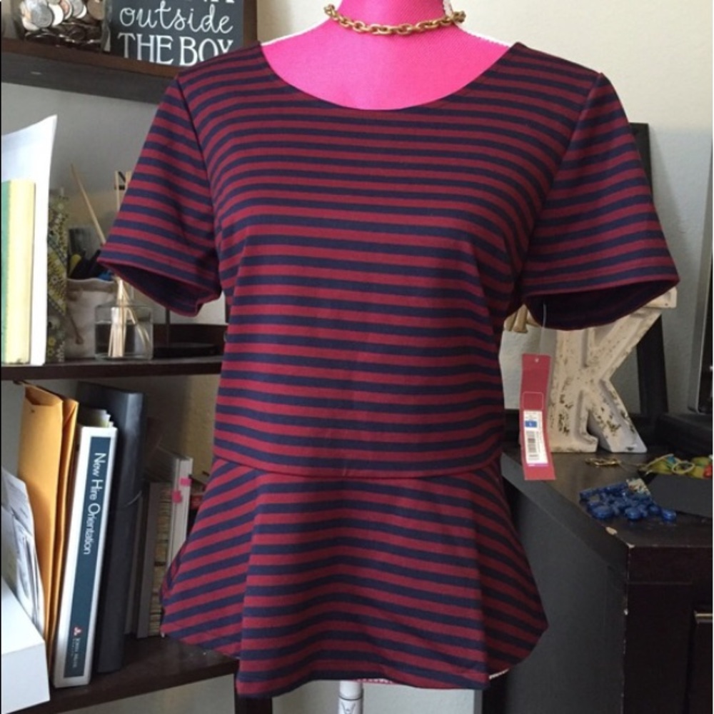Stripe Peplum Blouse