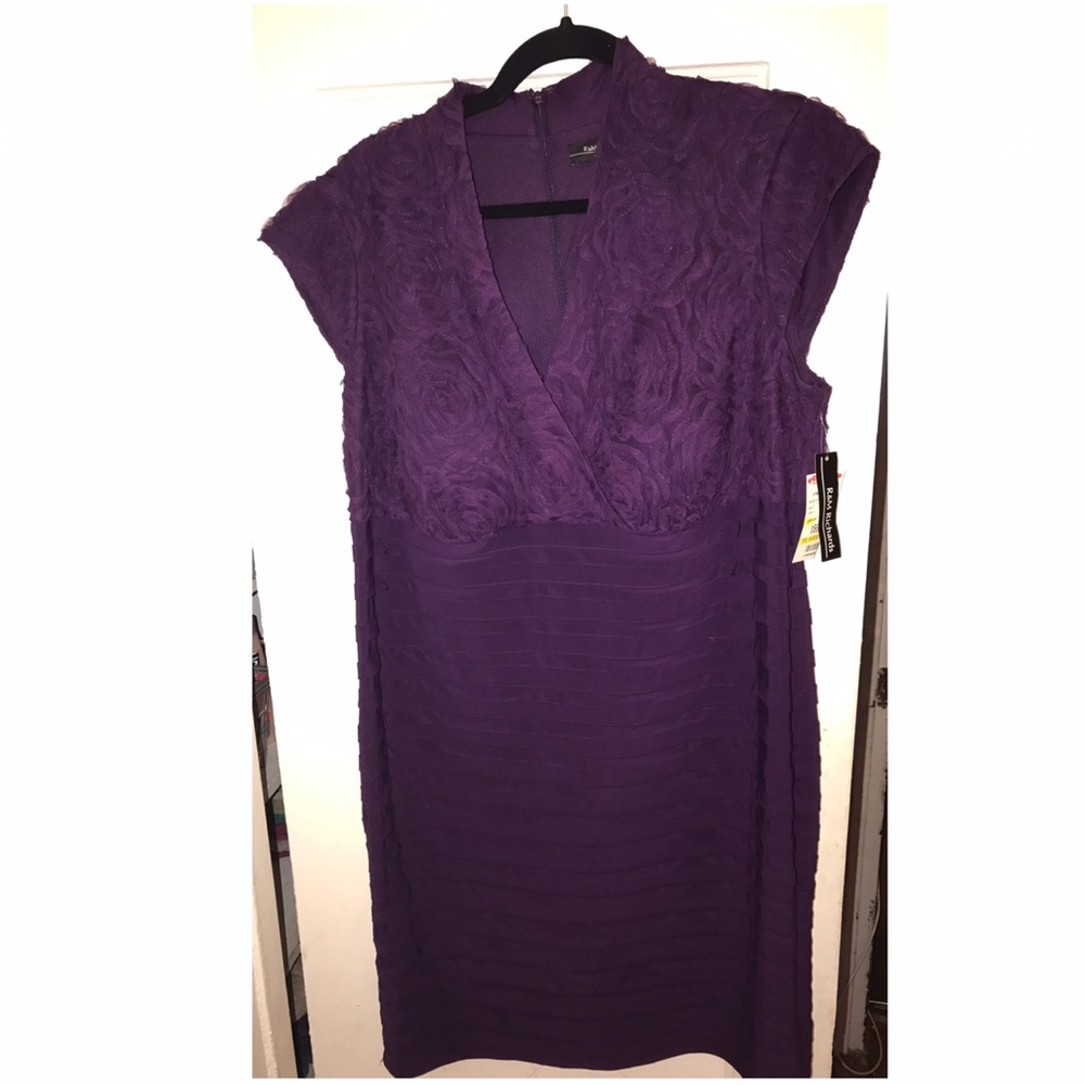 Purple Rosette Cocktail Dress - Size 14w - NWT