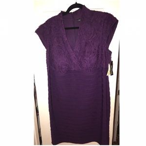 Purple Rosette Cocktail Dress - Size 14w - NWT