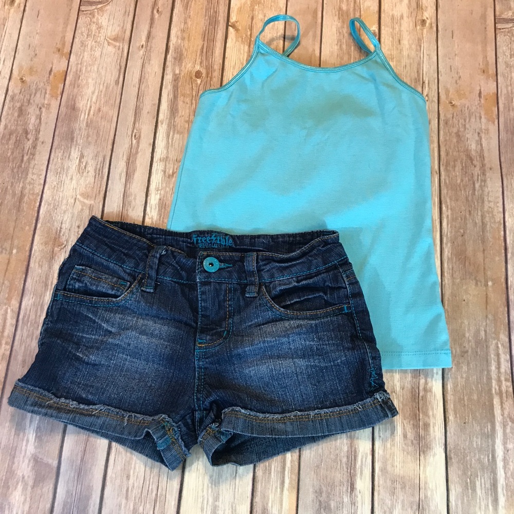Girls Jean Shorts, Darker Wash, Size 10