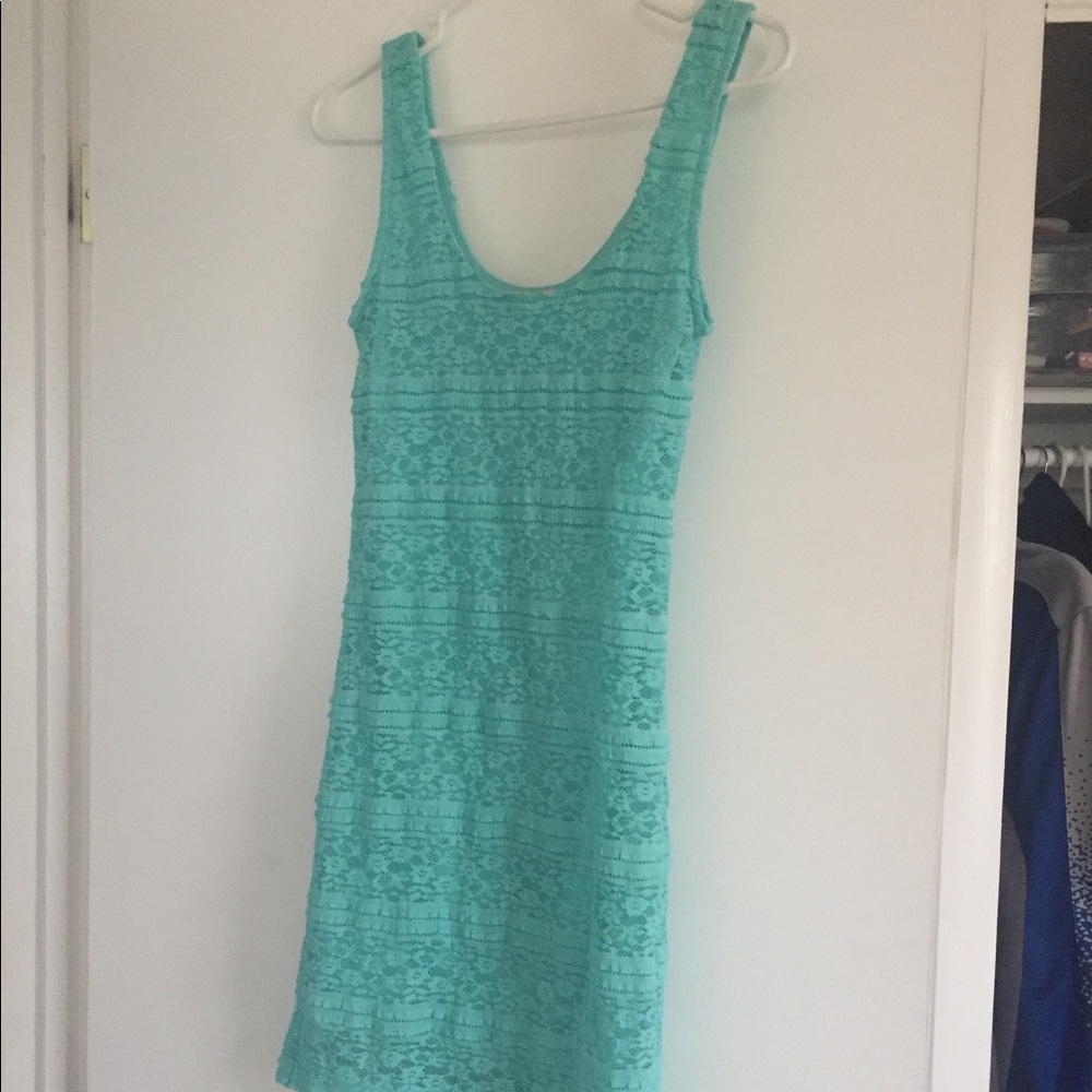 Turquoise size small lace dress