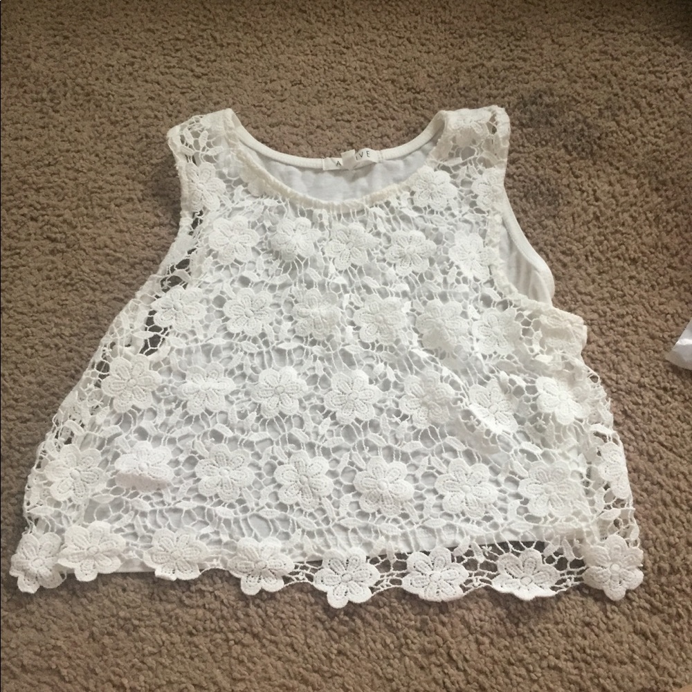 White lace crop top size small