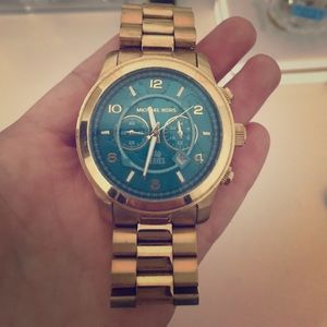 Michael Kors 100 Series Gold and Turquoise Watch