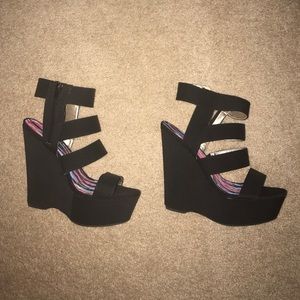 Brand new, platform wedges