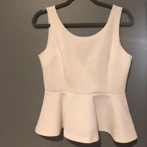White peplum top