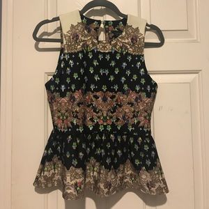 Topshop print peplum top