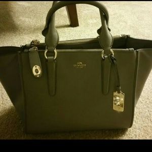 Authentic Coach large gray smth handbag