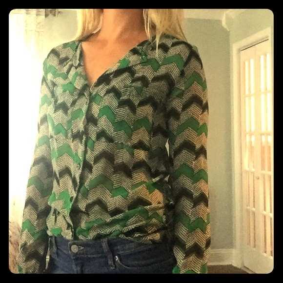 Tops - Semi-sheer button down top