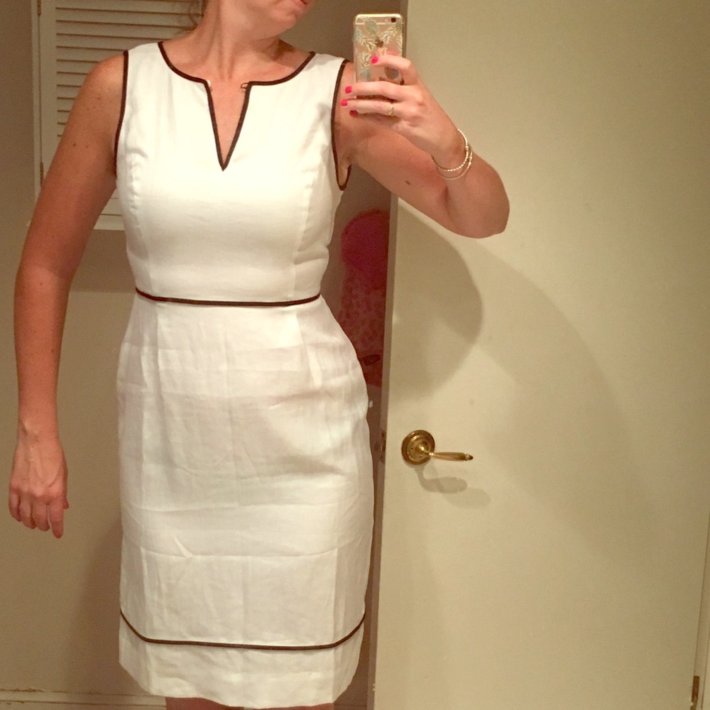 Classic J.Crew White Linen Dress