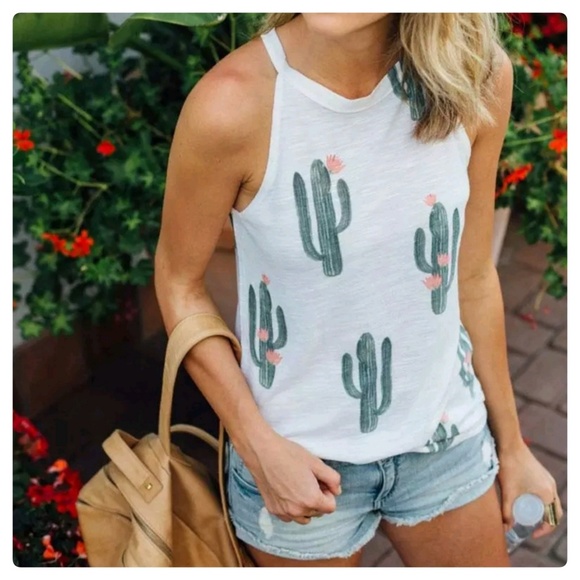 Tops - JUST IN: Cactus Print Tank Top