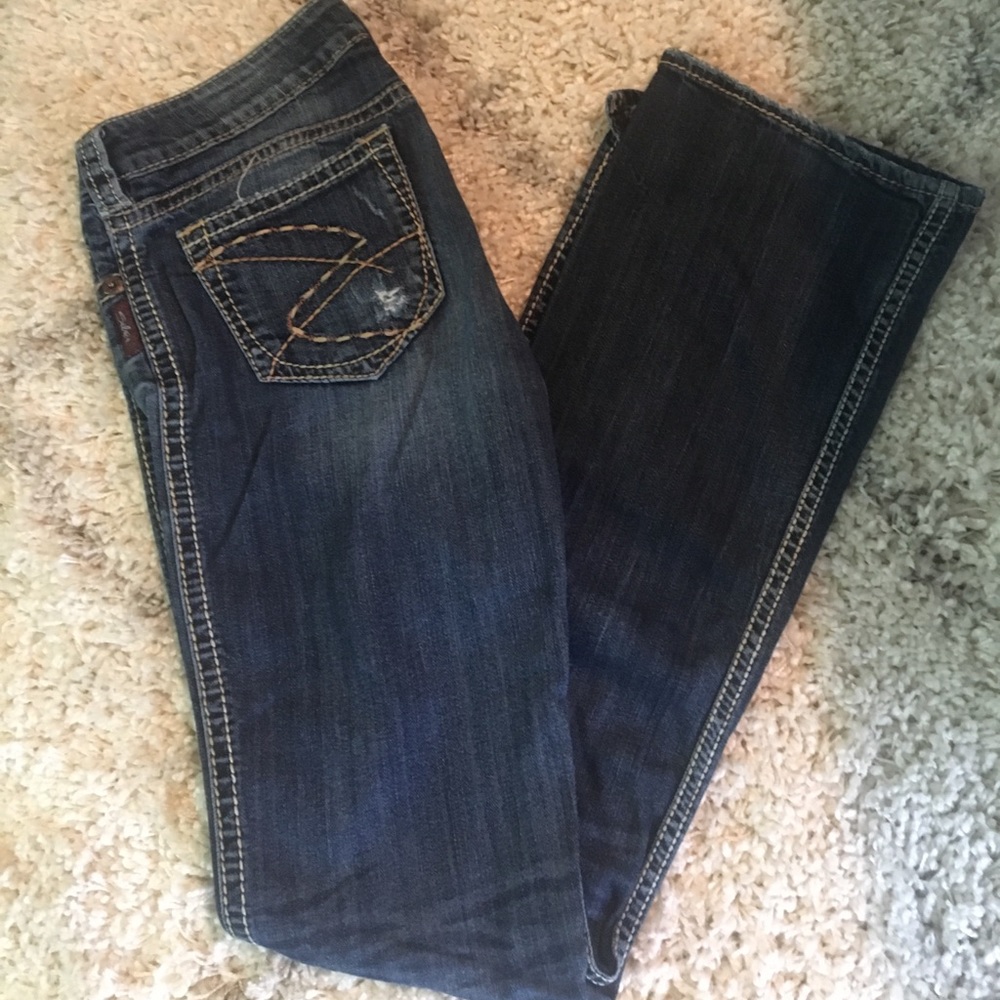Silver Jeans Frances Distressed Bootcut Jeans