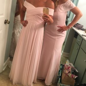 Blush Pink Chiffon Bridesmaids Dress