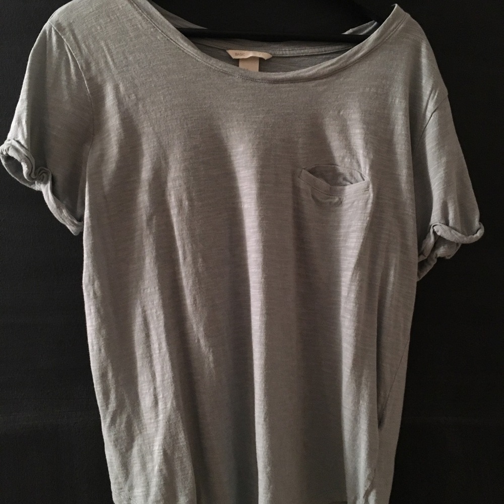 Pale blue H&M vintage style shirt with a frocket