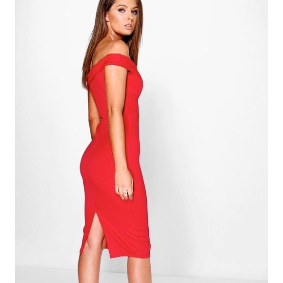 off the shoulders red dress - Picture 2 of 4