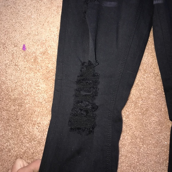 Black ripped express jeans size 4 - Picture 2 of 3