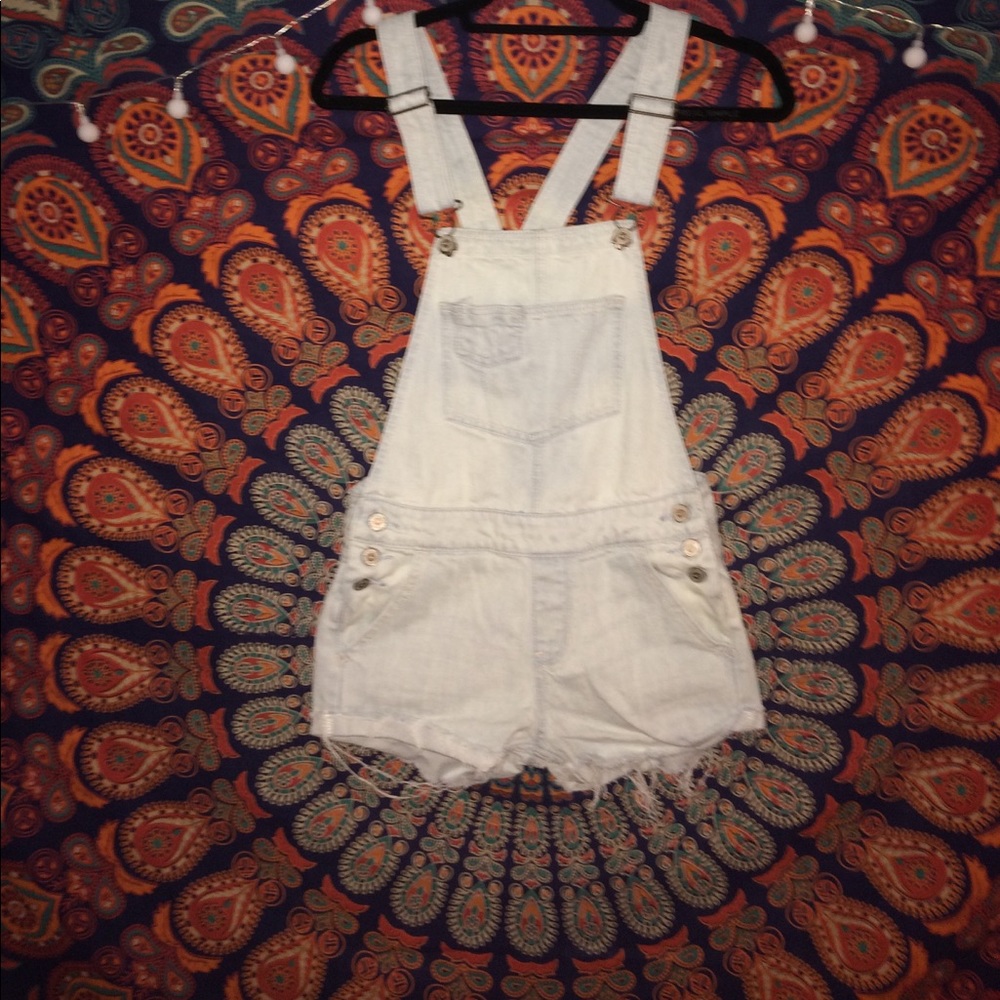 Light denim overalls