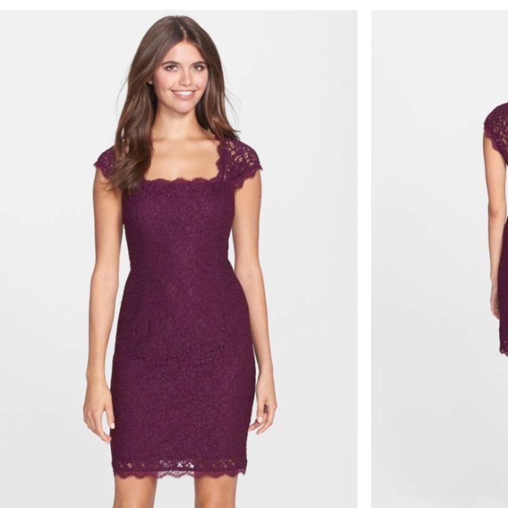 Adrianna papell lace sheath dress.